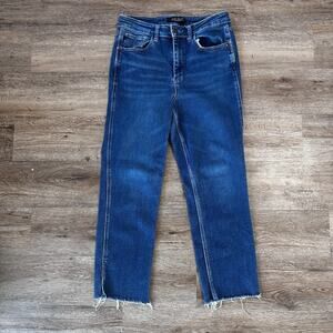 Judy Blue Cropped Straight Jeans Size 7/28 High Rise Dark Wash